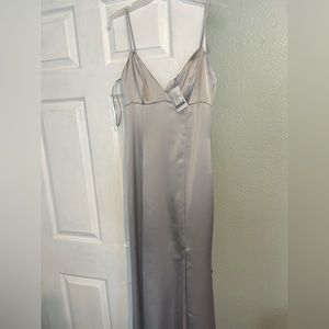 Platinum Amsale fluid satin dress
